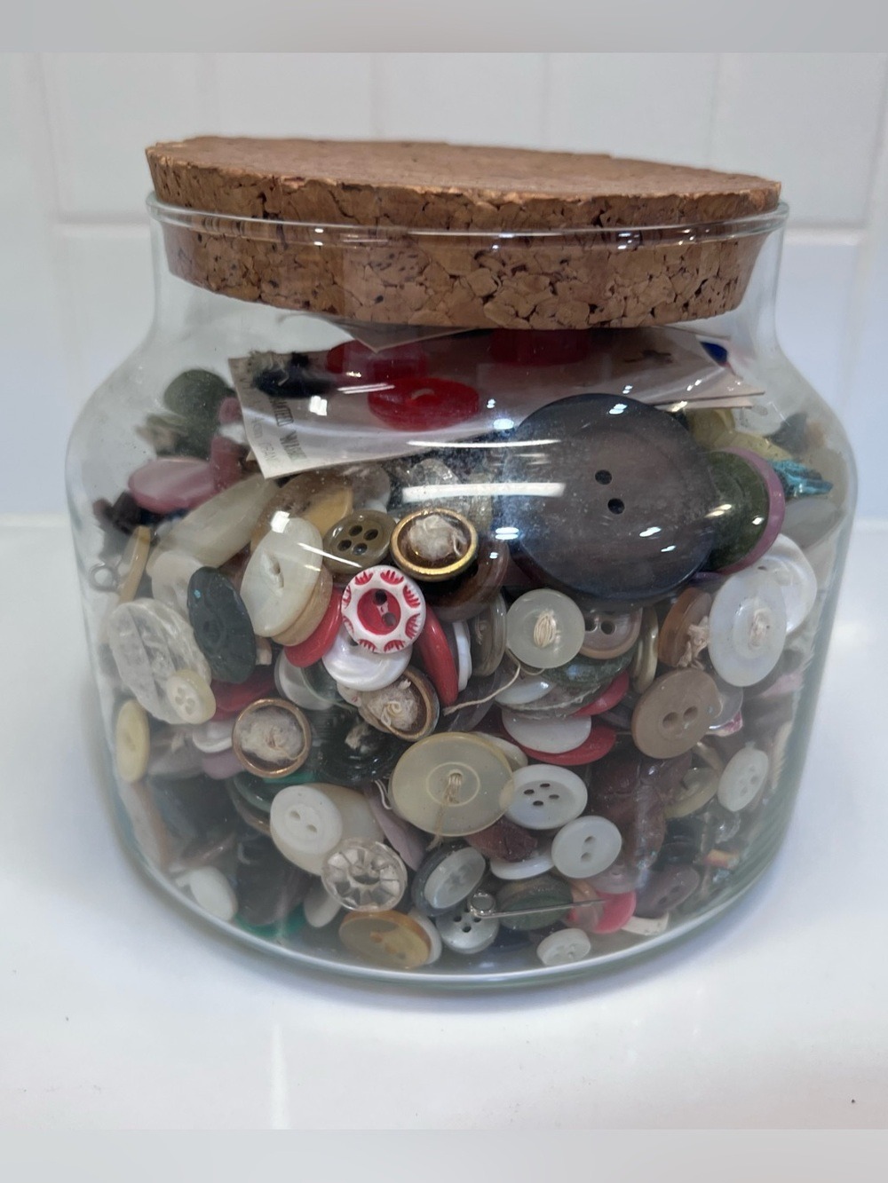 Vintage Button Lot In A Glass Jar